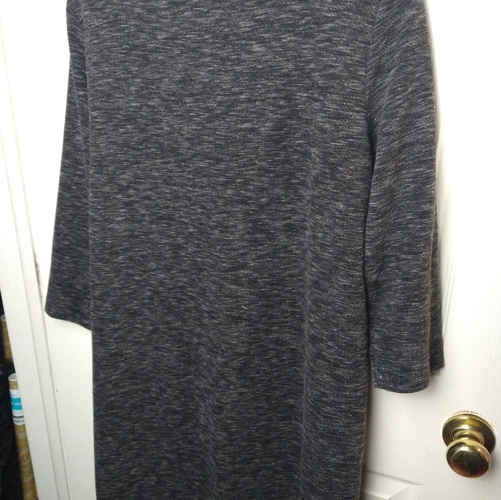 LOFT dark grey white heather designed straight dress. Size L - Picture 10 of 10